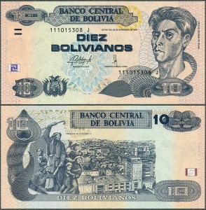 Boliwia - 10 Bolivianos 1986 (2015) * P243b