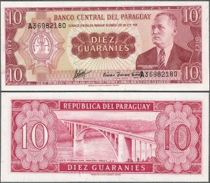 Paragwaj - 10 Guaranies 1952 (1963) * P196b