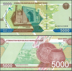Uzbekistan - 5000 Som 2021 * W88