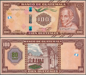 Gwatemala - 100 Quetzales 2025 (2026) * 80 Lat Banku