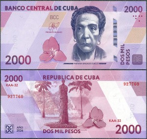 Kuba - 2000 pesos 2026 * W145 * Mariana Cuello