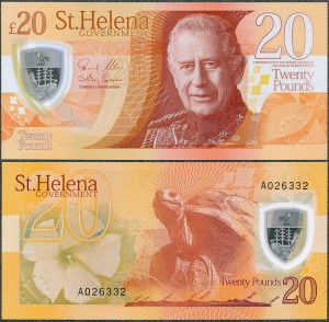 Św. Helena - 20 Pounds ND/2026 * Karol III  * polimer