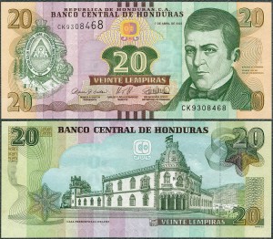 Honduras - 20 Lempiras 2022 * P100e * druk PWPW