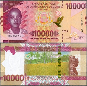 Gwinea - 10.000 Francs 2024 * W49Ae * nowa data